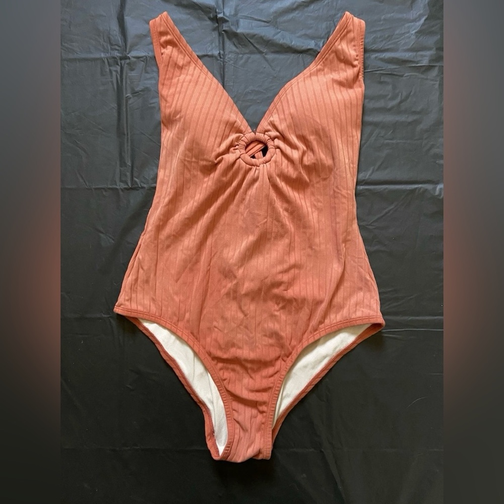 Kona Sol Terracotta Ribbed Swimsuit